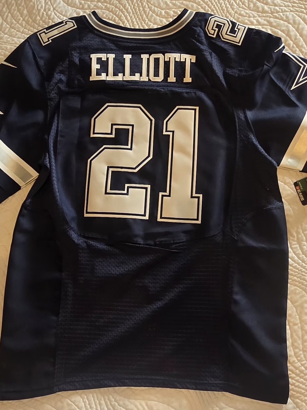 Nike MENS Navy and White Ezekiel Elliott #21 Football Jersey - Picture 2 of 7